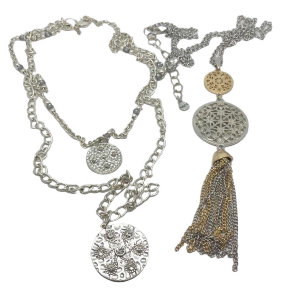 Bundle lot 2 medallion chain necklaces Premier Designs Ruby Rd